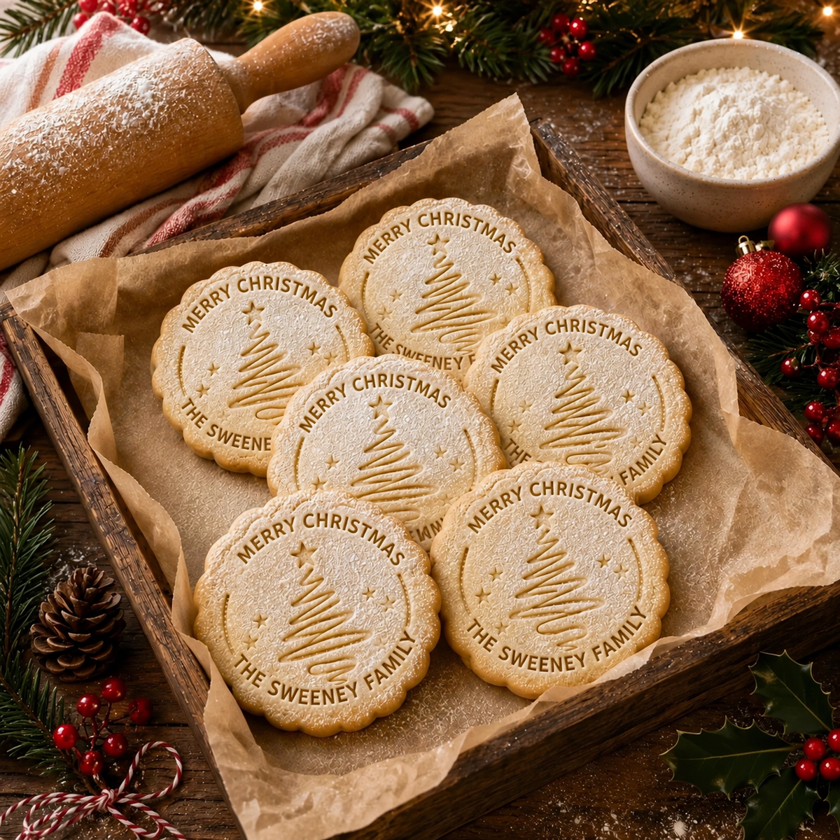 Personalized Christmas Tree Cookie Stamp & Cutter – DiggFunny