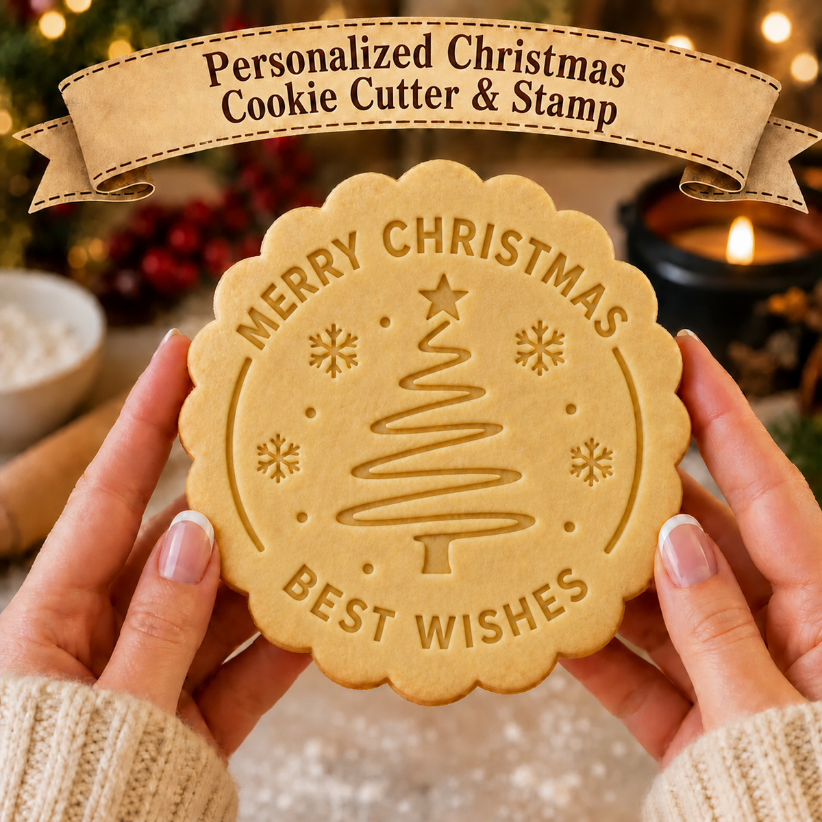 Personalized Christmas Tree Cookie Stamp & Cutter – DiggFunny