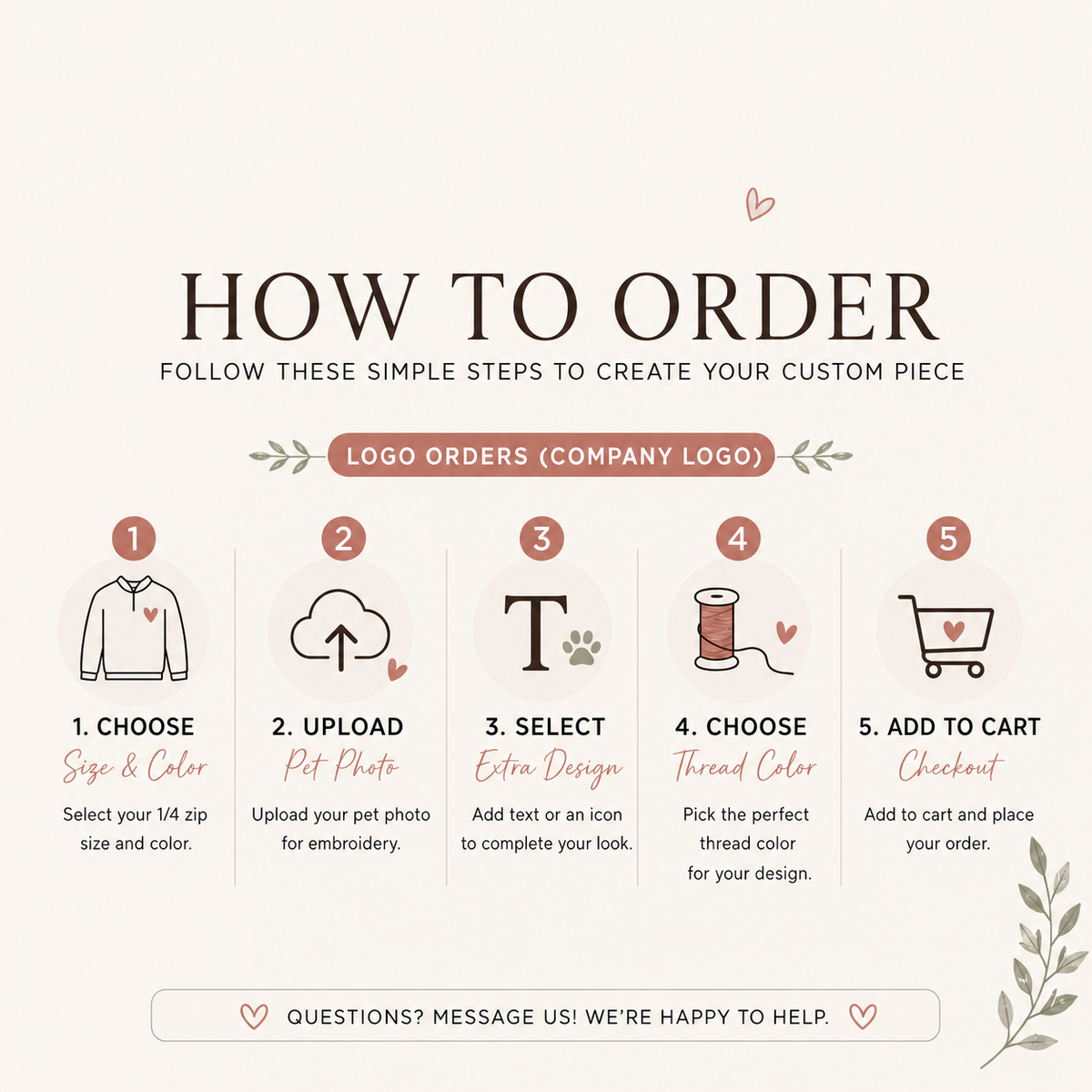 Step-by-step ordering guide for personalized embroidered apparel