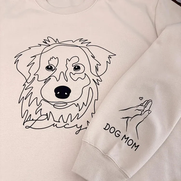 Cream Bailey portrait sweatshirt showing chest and sleeve print