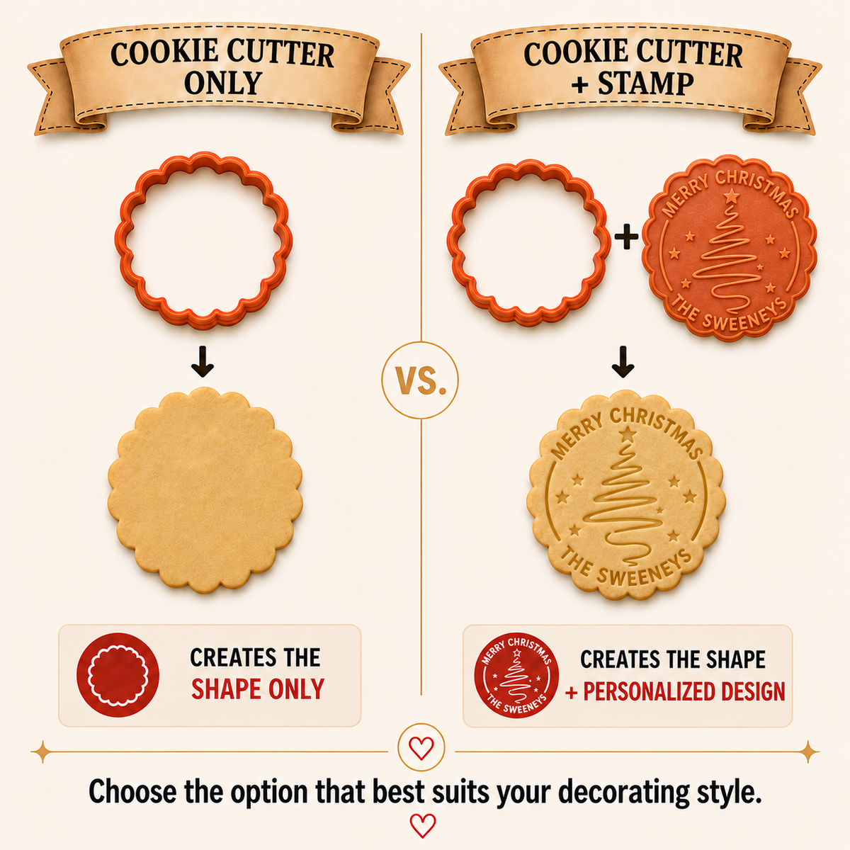 Personalized Christmas Tree Cookie Stamp & Cutter – DiggFunny